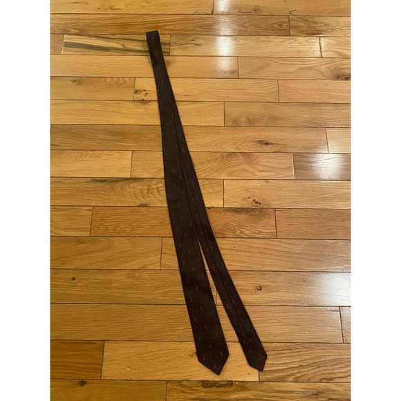 Wembley‎ Mens Necktie Black Red Geometric Abstract Pattern Tie - Picture 4 of 4